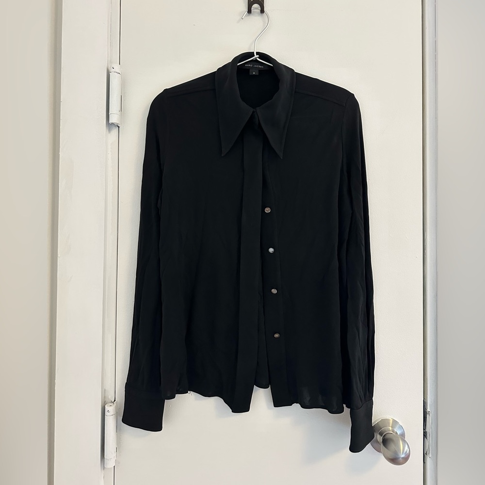 Marc Jacobs Collection Black Crepe Blouse size S
